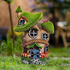 ASAWASA Flocked Mushroom Fairy Garden House with Solar Light,Funny Statue Sculptures for Garden Decor,Exquisite Cottage Figurines for Patio Lawn Yard Gift Decoration - Image 2