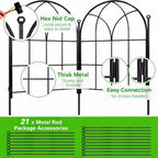 Decorative Garden Fence, 21 ft Metal Border, No Dig Flower Bed Edging 20 PC - Image 3