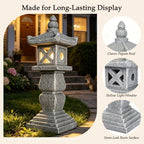 Resin Solar Pagoda Garden Statues for Yard and Garden Unique Zen Decor - Image 3