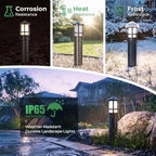Gardencoin Low Voltage Landscape Pathway Lights, Replaceable G4 Bulb 12V 4W 2700K Outdoor LED Landscape Lighting, Aluminum Waterproof Walkway Lighting, Bollard Path Lights Wired, Bronze 6 Pack - Image 6