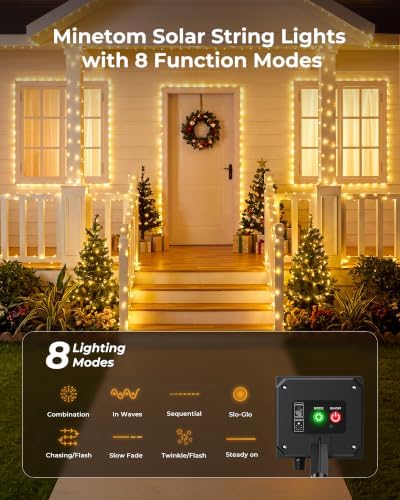 Brightown 4 Pack Solar Fairy Lights Outdoor, Total 132FT 400LED, Warm White - Image 3