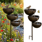 Rain Catcher Bird Bath, 3 Tiered Metal Bird Bath for Outside (Copper) by Unknown