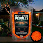 Colorful Glow in the Dark Pebbles for Garden Outdoors, Luminous Stones for Walkways, Driveways & Fish Tank Decor, Weatherproof Resin Glowing Rocks for Landscaping & Aquarium (1000, Orange) by cetzork