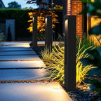 31.5 Inch Modern Landscape Path Light Outdoor LED Pathway Light IP54 Waterproof Bollard Lighting Fixture 3000K Black Square Aluminum Garden Lawn Lamp for Patio Porch Courtyard Driveway - Image 2