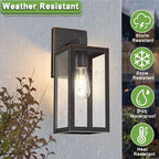 GRUENLICH Outdoor Porch Light, Rustproof Wall Sconce, Tempered Glass - Image 3