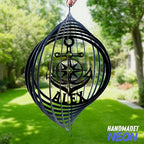 Personalized Ballerina Dancer Wind Spinner Sublimation Custom Name Ballet Dance Metal Art Laser Cut Design 3D Decor for Garden Yard Outdoor Indoor Patio Lawn Porch Girl Woman Gifts (Anchor Geometric) - Image 5
