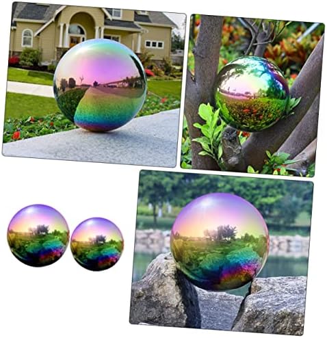 DOITOOL Garden Gazing Ball 2pcs Garden Reflector Outdoor Mirror Stainless Steel Mirror Artificiales para Shiny Sphere Balls Polished Ornament Sphere Globe Gazing Globe Prom - Image 5