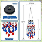 4th of July Decorations Outdoor,Hanging Solar Lanterns Outdoor Chandelier - Image 6
