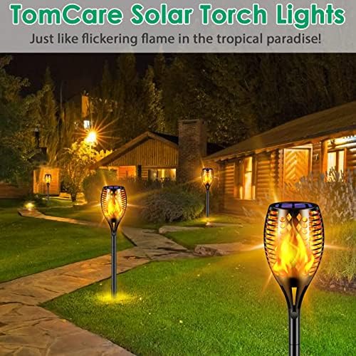 TomCare Flickering Flame Solar Torch Lights Outdoor, 43" Tall, 4 Pack - Image 5