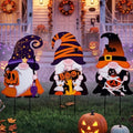 LEIFIDE 3 Pcs Halloween Metal Gnome Stakes, Spooky Garden Signs for Yard by LEIFIDE