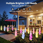 KOOPER Solar Delphinium Flower Lights Outdoor, 8 Pack, 72 LEDs, Waterproof - Image 2