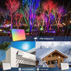 2 Pack 100W RGB Flood Light, RGB Color Changing Floodlight, Smart RGB Floodlight with Remote Control, for Club, Wedding, Poster, Stage Lighting, Birthday Party, KTV, Halloween, Christmas - Image 5