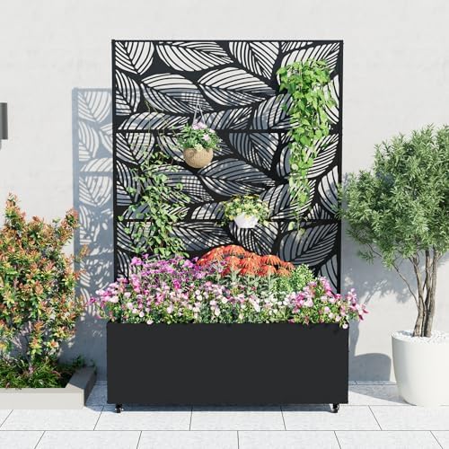 GarveeLife Metal Planter Box with Trellis and Wheels 71"x47"x16" by GarveeLife