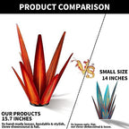 KODIBO 24" Metal Agave Plant Outdoor Decor, Large Garden Sculpture, Red - Image 6