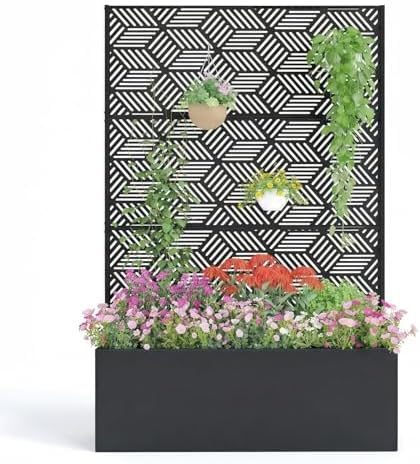 GarveeLife Metal Planter Box with Trellis 71"x47"x16", with Drainage Holes by GarveeLife