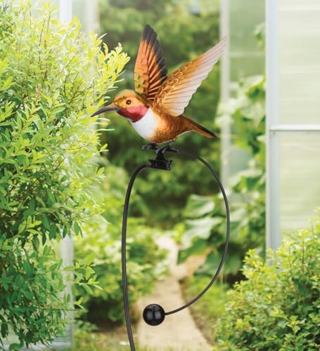 Regal Art & Gift Rocker Hummingbird Garden Stake, Kinetic Metal Yard Art - Image 6
