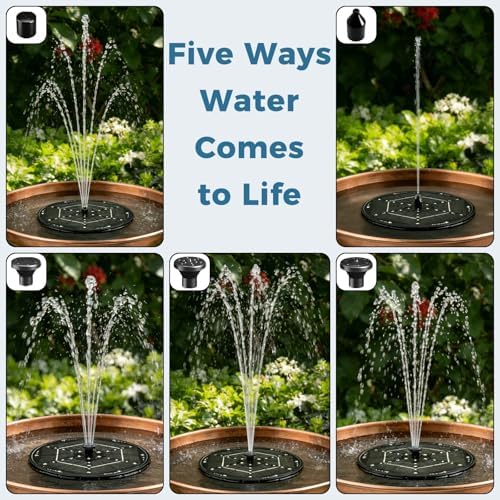 Solar Fountain for Bird Bath with 4 Fixed Rods & 7 LED Colors - Image 4