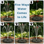 Solar Fountain for Bird Bath with 4 Fixed Rods & 7 LED Colors - Image 4