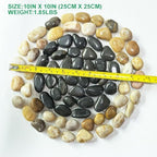 Garden Stepping Stones ourtdoor Decorative Round Stepping Stones with Black Stones Round Polished River Pebble Stone from Natureal River,for Garden Patio - Image 3