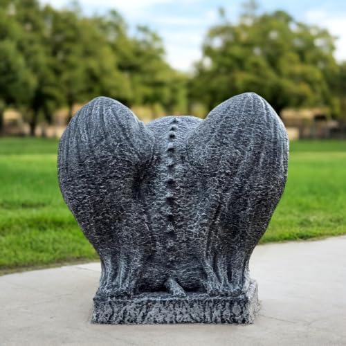 OLOMA Guardian Gargoyle Concrete Garden Statue Handmade Gothic Beast Sculpture Outdoor Yard Decor Mythical Creature Ornament Patio Lawn Porch Halloween Gothic Accent Fantasy Lover Gift - Image 3