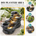 MAGIC UNION 4-Tier Cascading Rock Outdoor Waterfall Fountain, Gray - Image 7