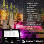 MELPO Led Flood Light Outdoor, 50W RGB Color Changing Landscape Lighting - Image 3