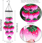 Glass Strawberry Wind Chimes - Hand-Painted Glass Strawberry Suncatcher for Window,Outdoor Garden Decor,Colorful Strawberry Ornaments Hanging Wall Art for Patio,Unique Memorial Gifts for Women & Mom - Image 4