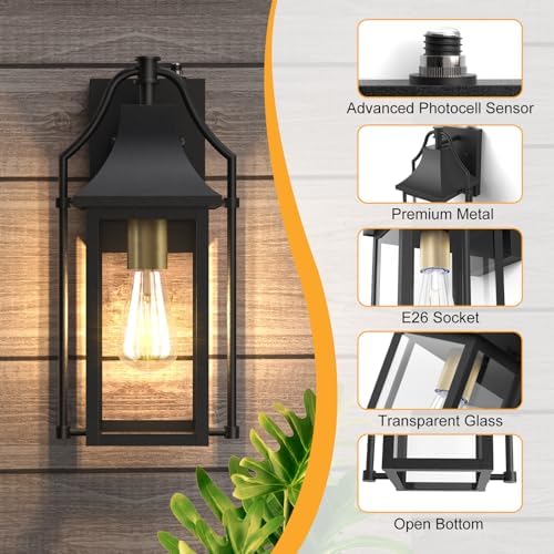 Dusk to Dawn Outdoor Wall Sconce, Waterproof Outdoor Porch Lights - Image 4