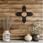 Zia Sun Metal Powder Coated Sign (15" x 15", Black) - Image 3