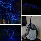 Solar String Lights Outdoor, 4 Pack Each 100 LED Solar Christmas Twinkle Lights Outside, Waterproof Copper Wire with 8 Modes Solar Fairy Lights for Garden Yard Tree Birthady Christmas Decor (Blue) - Image 4