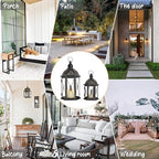 Large Lantern Decorative Outdoor & Indoor, Set of 2 (15’’&10’’) Metal Candle Lanterns Decor, Vintage Hanging Candle Holder for Front Porch Patio Wedding Farmhouse Home, Spring Decoration - Image 3