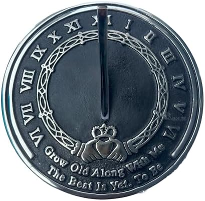Sundial Clock for Garden Patio Yard Lawn | Handmade Vintage 10 Inch Large Aluminum Sundial Clock Perfect for Home Decor Garden Outdoor Timepiece Gift for Couple Anniversary Parents by Unknown