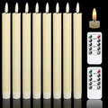 GenSwin Flameless Taper Candles LED Battery Operated Remote Timer Ivory by GenSwin