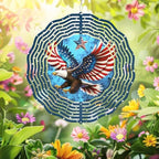 Patriotic Eagle American Bald Eagle Wind Spinner TQN3943WS, 12 inches - 3D Hanging Wind Spinners Outdoor, Yard, Garden Decor - Image 2