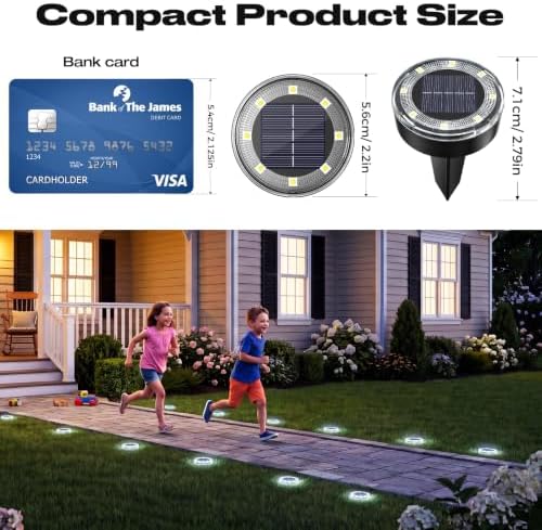 vighep Mini Solar Ground Lights 24 Pack, 2.2-Inch Solar Disk Lights Outdoor - Image 5