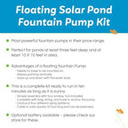 50W Floating Solar Pond Fountain Complete Pump Kit for Ponds 3 ft or Deeper 8 Feet Wide or Larger - Image 3