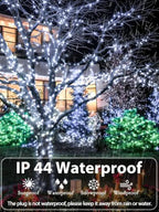 2 Pack Extendable 600 LED Christmas String Lights Indoor Outdoor Cool White - Image 4