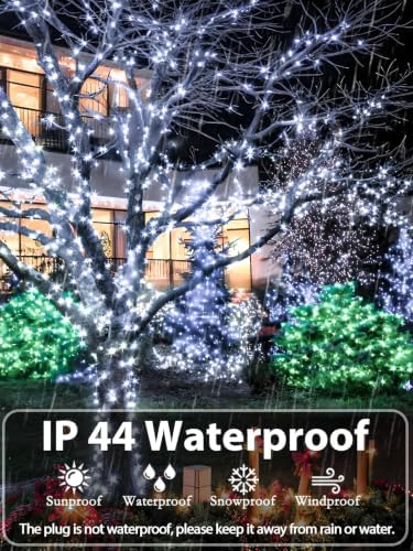 2 Pack Extendable Christmas String Lights Indoor Outdoor 200 LED Cool White - Image 4