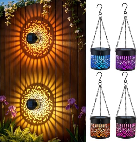 4 Pack Solar Fence Lights Outdoor, Metal Solar Powered Wall Deck Step Light by Forlivese
