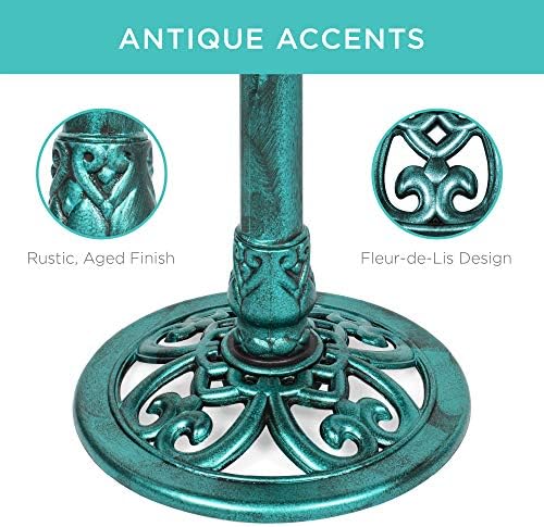 Best Choice Products Bird Bath, 28in Outdoor Resin Pedestal - Green - Image 4