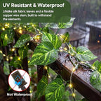 OMIKA Vine with Fairy Light Plug in, 66ft 200 LED Pothos String Lights with Remote, Leaf Fairy Lights for for Bedroom Aesthetic Garden Dorm Wedding Party Decor(Warm White) - Image 3