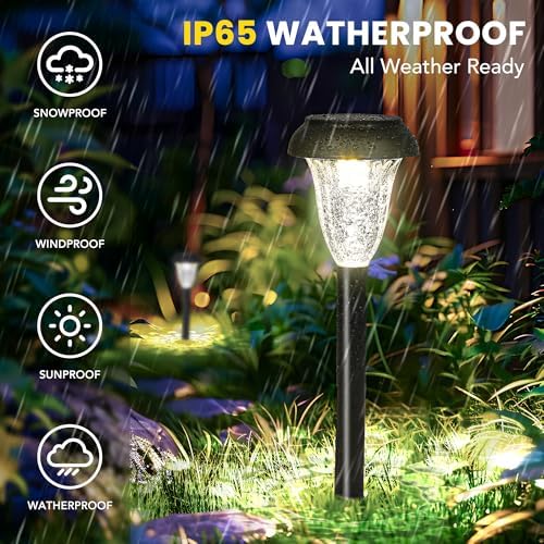 GIGALUMI Solar Lights Outdoor Waterproof Pathway Lights, 16 Pack Cold White - Image 5