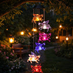 Flying Pig Wind Chime, 6-Led Solar Color Changing Mobile, 31.5 In / 80 Cm Black Shell Outdoor Decor, Gifts For Pet Lovers - Image 5