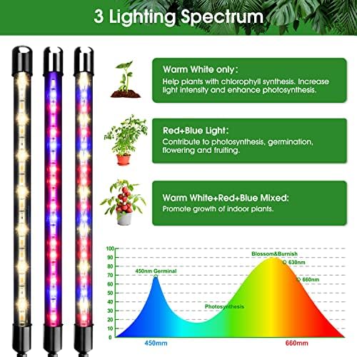 Garpsen Grow Light, 5 Head Plant Light with Tripod, 15-63"Height Adjustable - Image 4