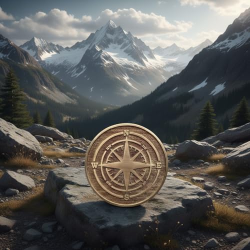Plaque Solid Brass Compass Rose Wall Antique Nautical Navigation Decor with Engraved N S E W Directions | Vintage Rustic Maritime Wall Art for Home, Office, Patio & Outdoor Gift (5"x5"Inches) - Image 6