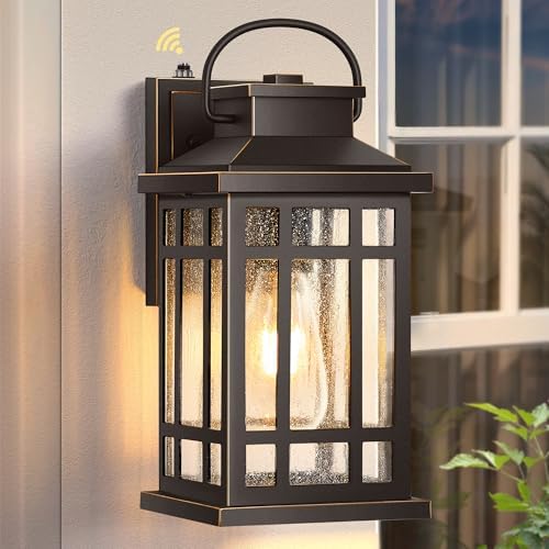 ORB Dusk to Dawn Outdoor Lighting, Oil Rubbed Bronze Exterior Light Fixtures, 100% Aluminum Anti-Rust Waterproof Modern Outside Lights for House, Porch, Garage, Front Door, Easy-to-Install by OPAXIS
