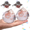 2 Pieces 80mm/3.15 Inch Clear Cut Crystal Prisms Suncatcher,Hanging Rainbow Pendants Glass Sphere Faceted Gazing Ball for Home Décor,Office,Garden Decoration,Super Sparkly and Flawless by Lulonpon