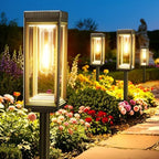Tall Solar Pathway Lights Outdoor, Bright Solar Powered Lights 4 Pack by VICOUP