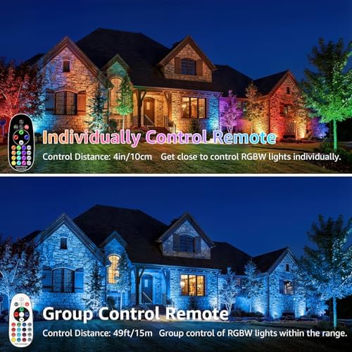 SUNVIE 3W RGBW LED Low Voltage Landscape Lighting Kit, Dusk to Dawn, 12 PCS - Image 4