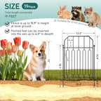 Goovilla Garden Fence, Total 19ft(L) x 21in(H), 19 Pcs, Rustproof Metal - Image 3